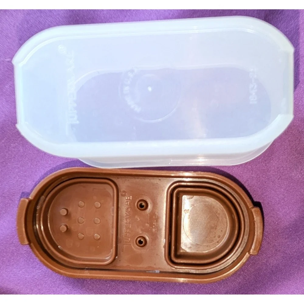 Vintage Tupperware Brown 8pc Modular Mates Spice Rack Wall Mount 1843 1845